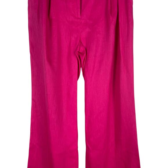 Veronica Beard Robinne Wide Leg Linen Blend Pants Fuchsia Pink Size 8 - Picture 7 of 12